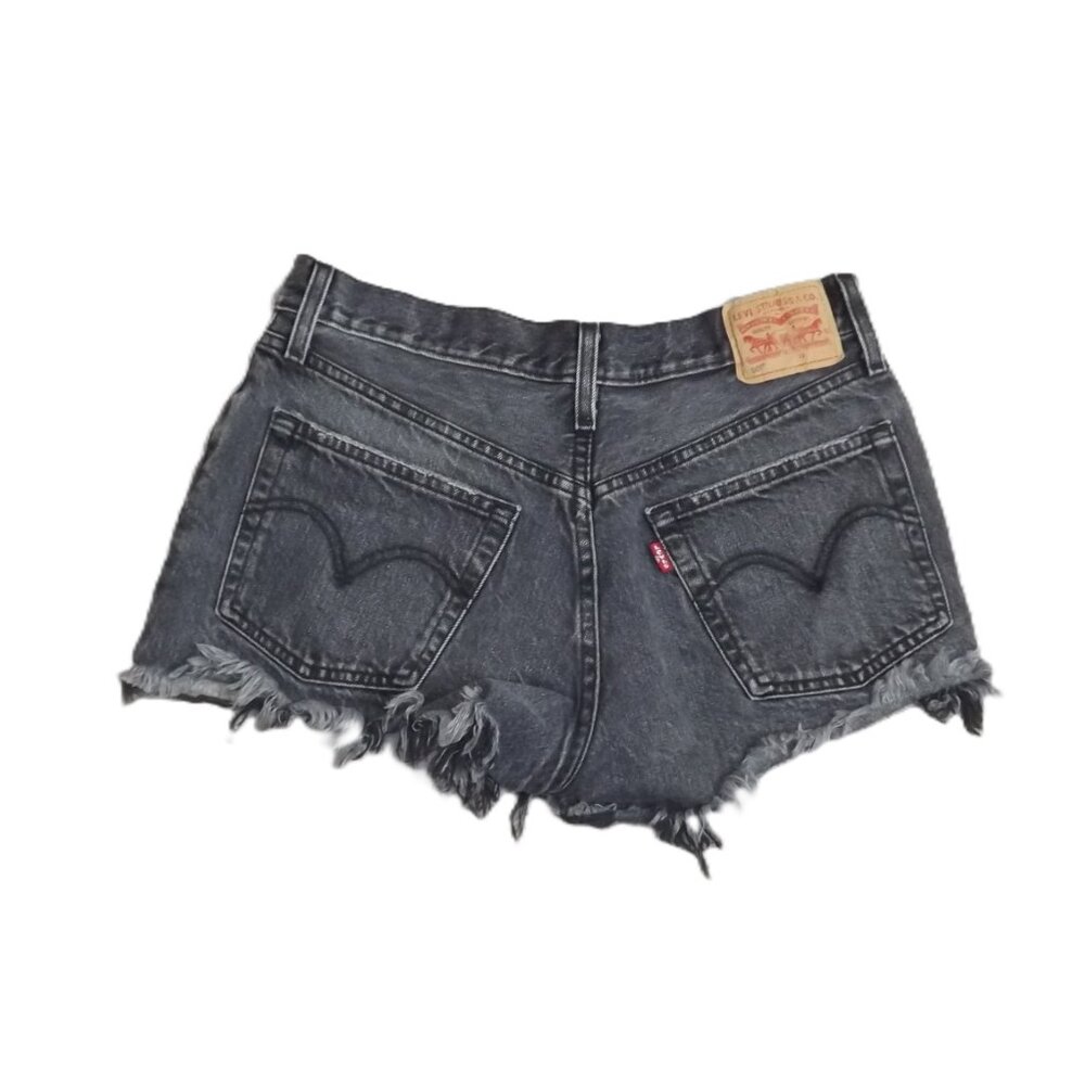 Levi's Women’s Size 27 Black High Rise 501 Cut Off Button-Fly Denim Shorts